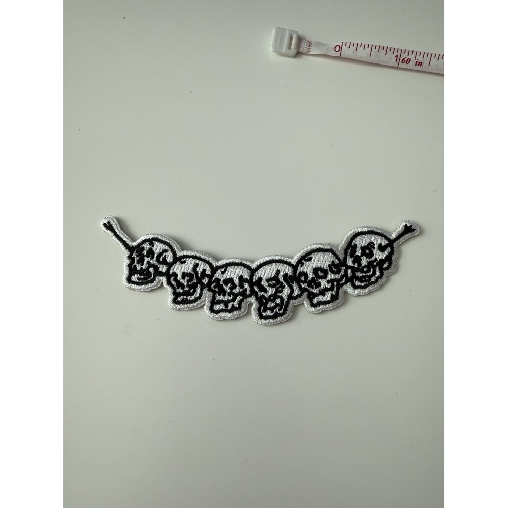 Halloween Embroidered Patch 5in Skulls On‎ A String
